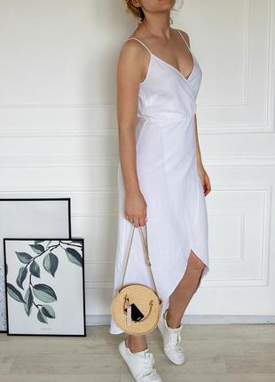 Льняное платье макси с запахом asos design2 фото