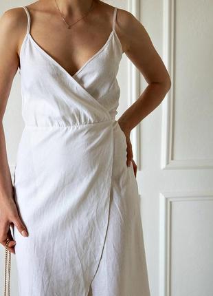 Лляне плаття максі з запахом asos design8 фото