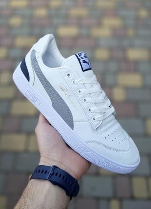 Стильные мужские кроссовки puma ralph sampson white grey белые с серым