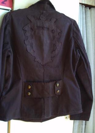 Коттоновый жакет піджак кольору гіркий шоколад, р. l lion