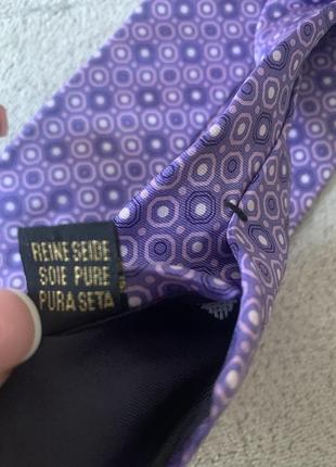 Шелковый галстук англия london с геометрическим фиолетово-лиловым принтом5 фото