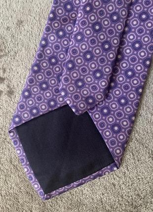 Шелковый галстук англия london с геометрическим фиолетово-лиловым принтом7 фото