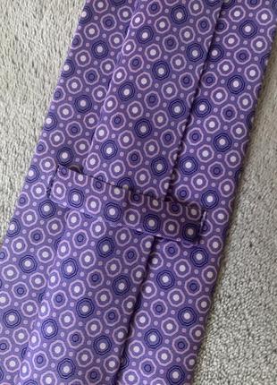 Шелковый галстук англия london с геометрическим фиолетово-лиловым принтом8 фото