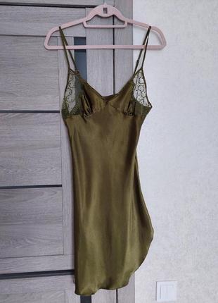 Оливковий комплект 🔸халат+сорочка🔸sener lingerie(розмір 36-38)7 фото