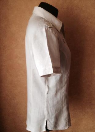 Красивая льняная рубашка блуза с пуговицами - кристаллами, размер м-l, бренд sil mar4 фото