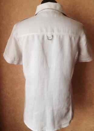 Красивая льняная рубашка блуза с пуговицами - кристаллами, размер м-l, бренд sil mar5 фото