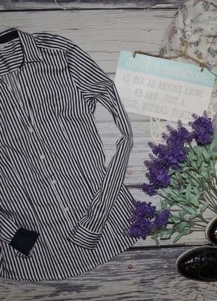 6/36/s h&m фирменная женская рубашка блуза блузка классика полоска4 фото