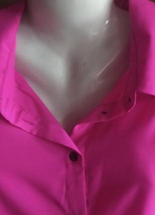 Стильная модный цвет фуксии рубашка блуза плюс сайз 18 евро на 52-54 укр 100% полиэстер7 фото