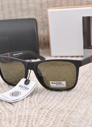 Фирменные солнцезащитные матовые очки matrix polarized mt8332