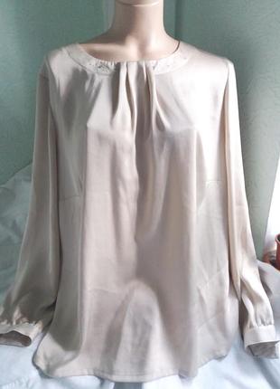 Нарядная жемчужная  блуза из искусственного шелка,54-58разм.,польша.