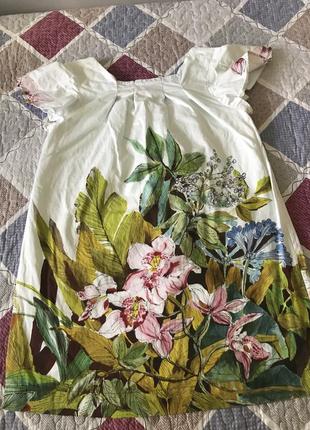Літній біле плаття zara з квітковим принтом2 фото
