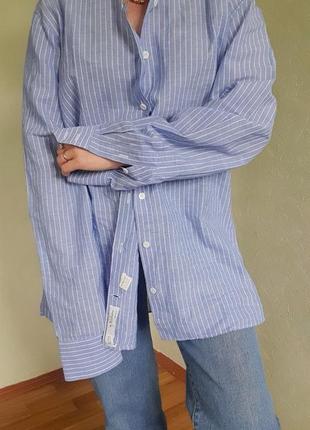 Идеальная голубая рубашка в полоску известного бренда van laack1 фото