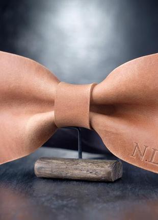 Краватка метелик із натуральної шкіри