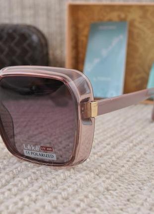 Гарні жіночі сонцезахисні окуляри leke polarized в прозорій оправі8 фото