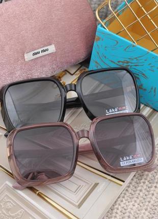 Гарні жіночі сонцезахисні окуляри leke polarized в прозорій оправі5 фото