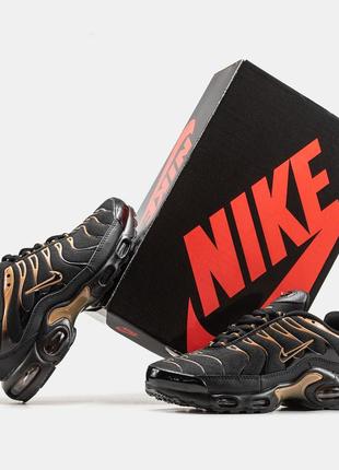 Мужские кроссовки nike air max tn plus black gold 40-41-42-43-44-458 фото