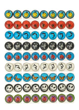 Серьги-гвоздики пуссеты детские пластиковые (упаковка 36 пар)