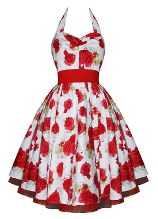Платье цветочный принт в стиле 50-х1 фото