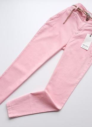 Zara штаны кораллового цвета с ремнем1 фото