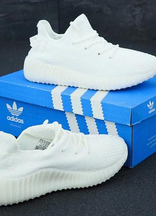 Женские кроссовки ad yeezy 350 white, адидас изи буст