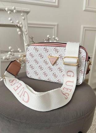 Сумка в стиле guess белая черная коричневая