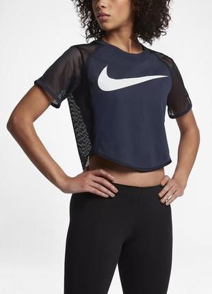 Топ/футболка nike nsw top crop кроп із сіткою для занять спортом для бігу для спортзалу