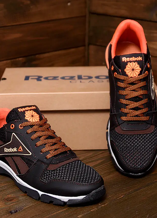 Мужские кроссовки летние сетка reebok street style brown с 210 кор3 фото