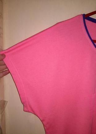 Модная,трикотажная,неоново-розовая футболка,большого размера,оригинал с нюансом,lonsdale2 фото