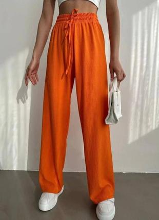 Женские для женщин спортивные удобные красивые, простые трендовые модные повседневные классические брюки штанишки брюки оверсайз оверсайз оранжевые