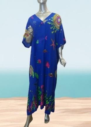 Штапельна сукня великого розміру туреччина oversize р.48-56 3 кольори4 фото