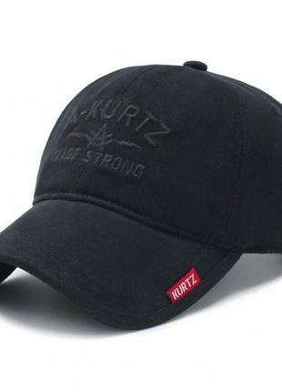 Мужская бейсболка от бренда narason черная с лого kurtz. артикул: 45-0739