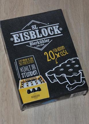 Охолоджувач eisblock для ящика пива 0,5 л. охолодження пивних ящиків пляшок напоїв форма для льоду формочки акумулятор холоду ernesto prpco jysk zara7 фото