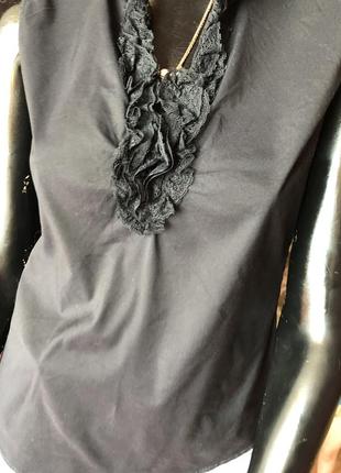 Блуза zara, с рюшем в классическом стиле, размер 46, 48