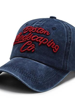 Бейсболка мужская от бренда narason синяя с лого boston