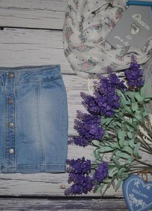 5 - 6 лет 116 см фирменная крутая джинсовая мини юбка моднице на кнопках зара zara2 фото