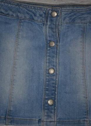 5 - 6 лет 116 см фирменная крутая джинсовая мини юбка моднице на кнопках зара zara3 фото
