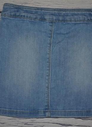 5 - 6 лет 116 см фирменная крутая джинсовая мини юбка моднице на кнопках зара zara4 фото