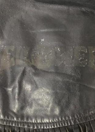 Байкерська шкіряна чорна американська мото безрукавка унісекс з френзлями і закльопками10 фото