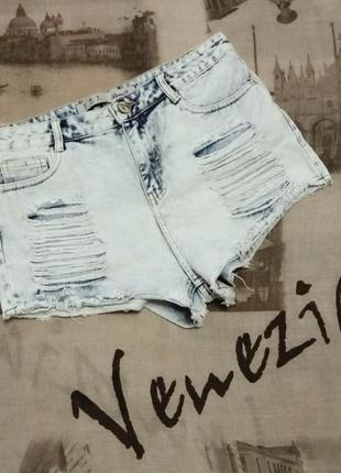 Бомбезні джинсові шорти, висока посадка, denim co