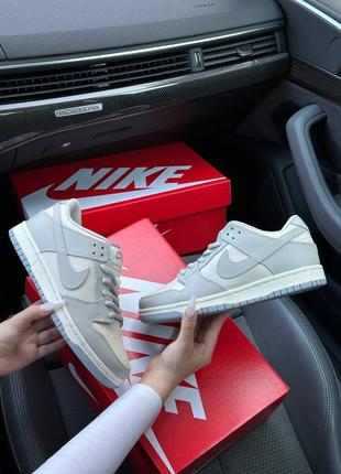 Женские кроссовки, кеды nike sb dunk low retro silver beige / женккие кроссовки, кеды найк сб серо-белые6 фото