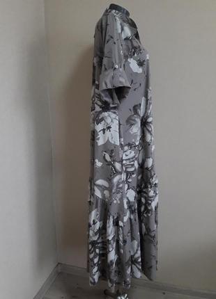 Эффектное,яркое,качественное просторное платье-рубашка в пол,в стиле бохо6 фото