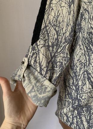 Красивая удлиненная полу рубашка блузка на запах вискоза с ажуром culture6 фото