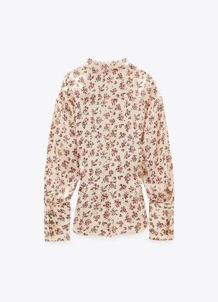 Нова колекція! стильна блуза сорочка квітковий принт, zara, рр l-xl5 фото