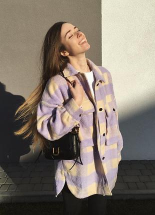 Куртка-сорочка фіолетова в клітинку zara оригінал
