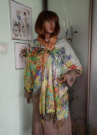 Полушерстяной шарф палатин с заколкой