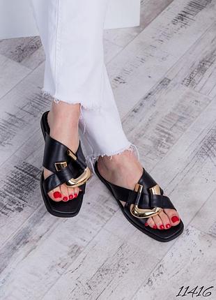 Шкіряні босоніжки шльопанці шльопки з натуральної шкіри кожаные босоножки шлепанцы шлепки натуральная кожа