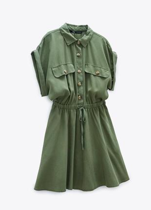 Новая коллекция! стильное платье туника цвета хаки, zara, рр xl-xxl1 фото