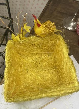 Пасхальний декор корзинки скатертина кролик яйце