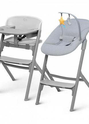 Стільчик для годування з шезлонгом kinderkraft igee calmee cloudy grey (khigca00gry0000)