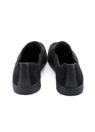 Мужские черные туфли мокасины эко замша2 фото